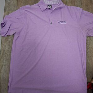 Footjoy Mens Polo Shirt Button Front With Troon Logo Purple XL